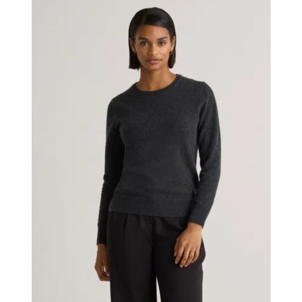 Quince Mongolian Cashmere Crewneck Sweater Charcoal Gray M NWOT